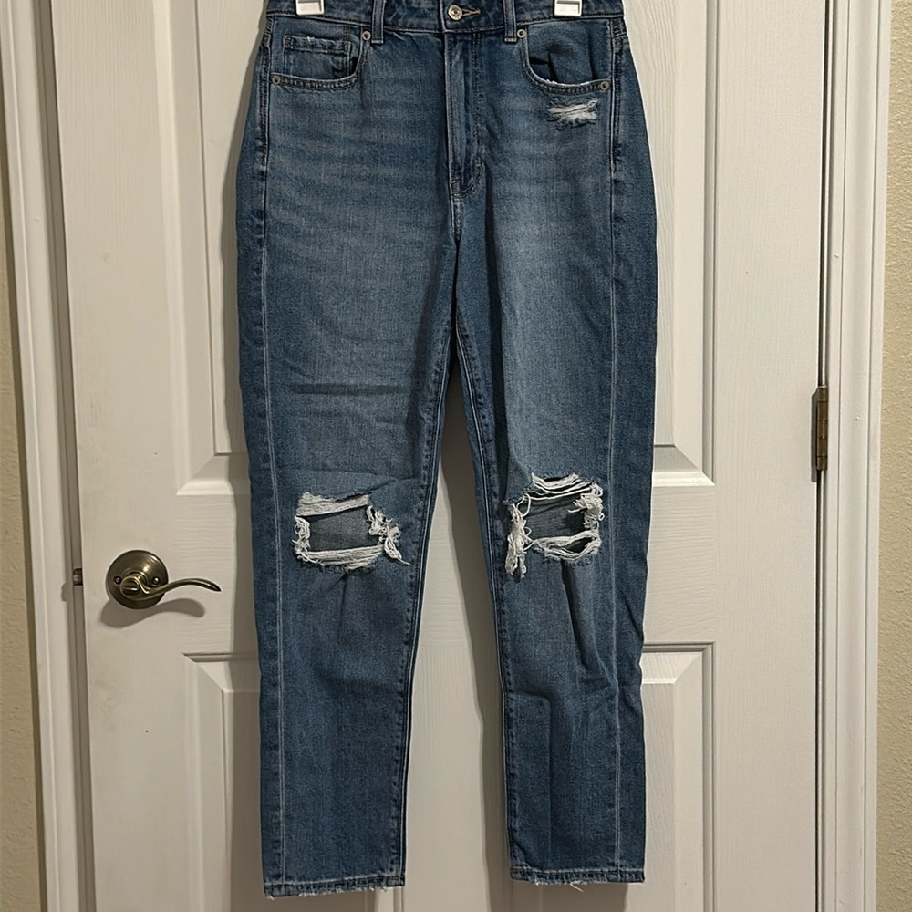 American Eagle Mom Jeans Blue High Waisted